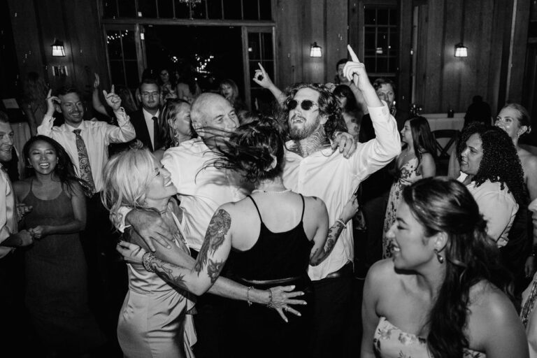 Guests dancing at a Nestldown wedding reception